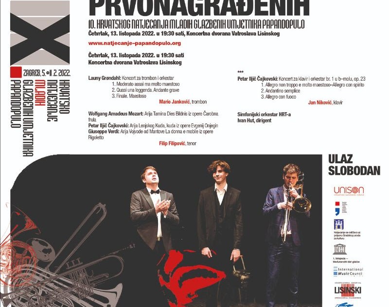 Svečani koncert prvonagrađenih 10. Hrvatskog natjecanja mladih glazbenih umjetnika Papandopulo