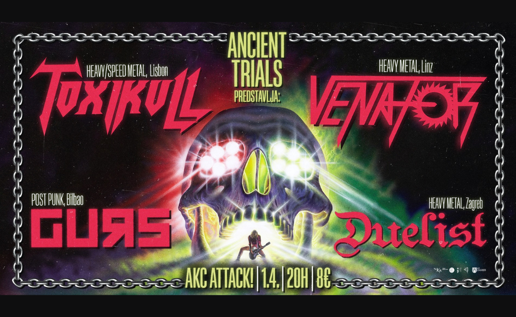 Ancient Trials: Toxikull, Venator, Gurs i Duelist @ AKC Attack