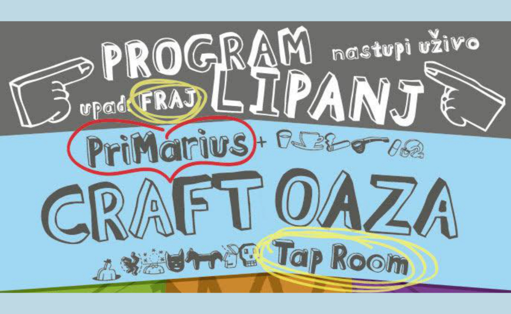 PriMarius Craft Oaza - glazbeni program u lipnju