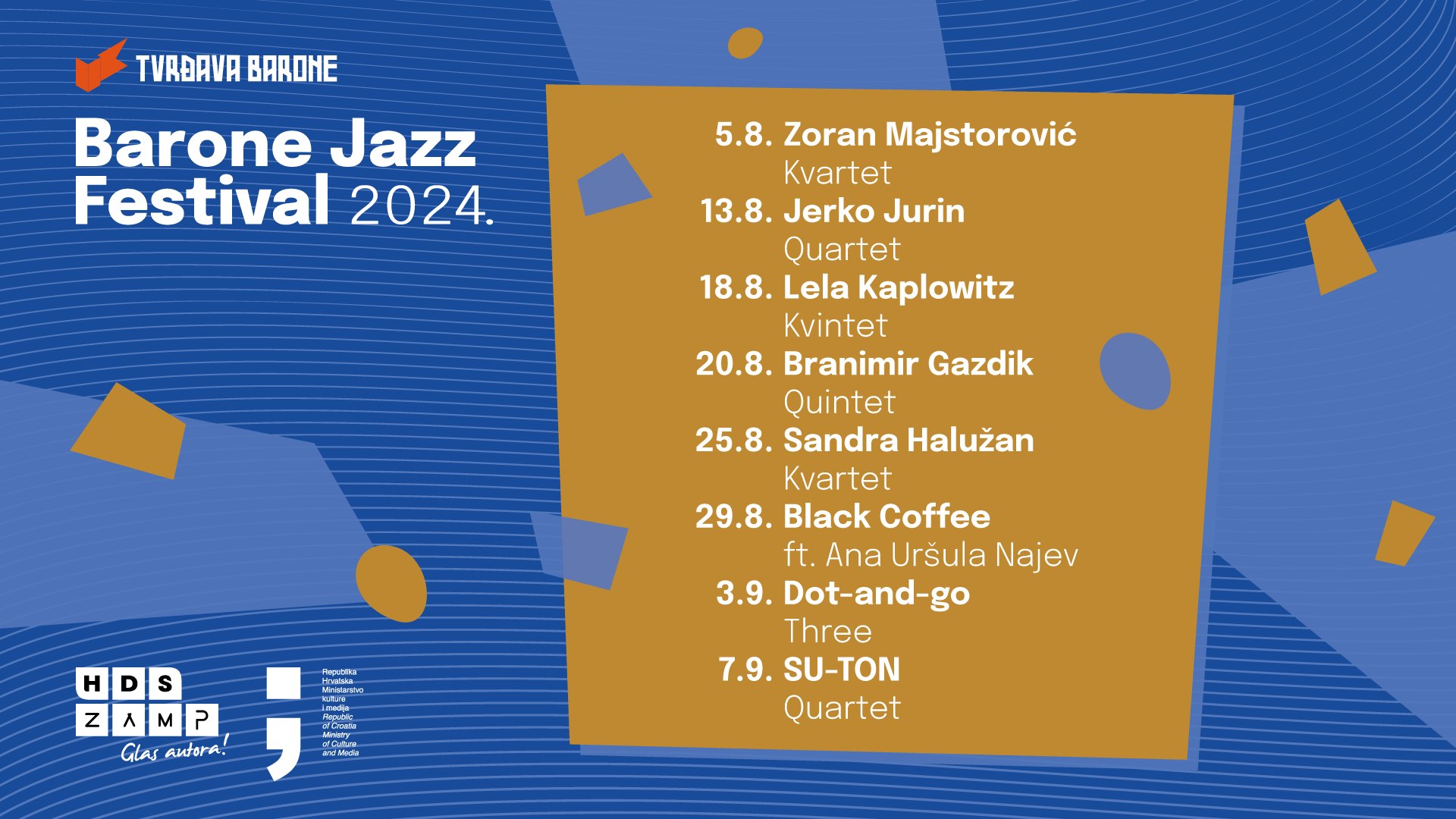 Barone Jazz Festival - program kolovoz i rujan