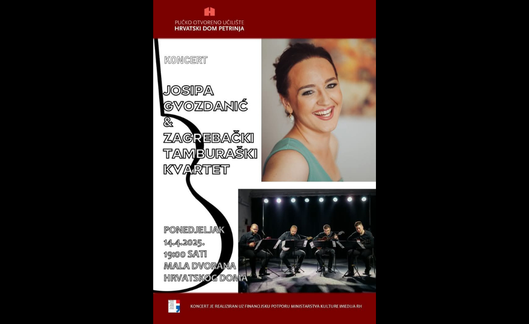 Josipa Gvozdanić i Zagrebački tamburaški kvartet u Petrinji Josipa Gvozdanić i Zagrebački tamburaški kvartet u Petrinji