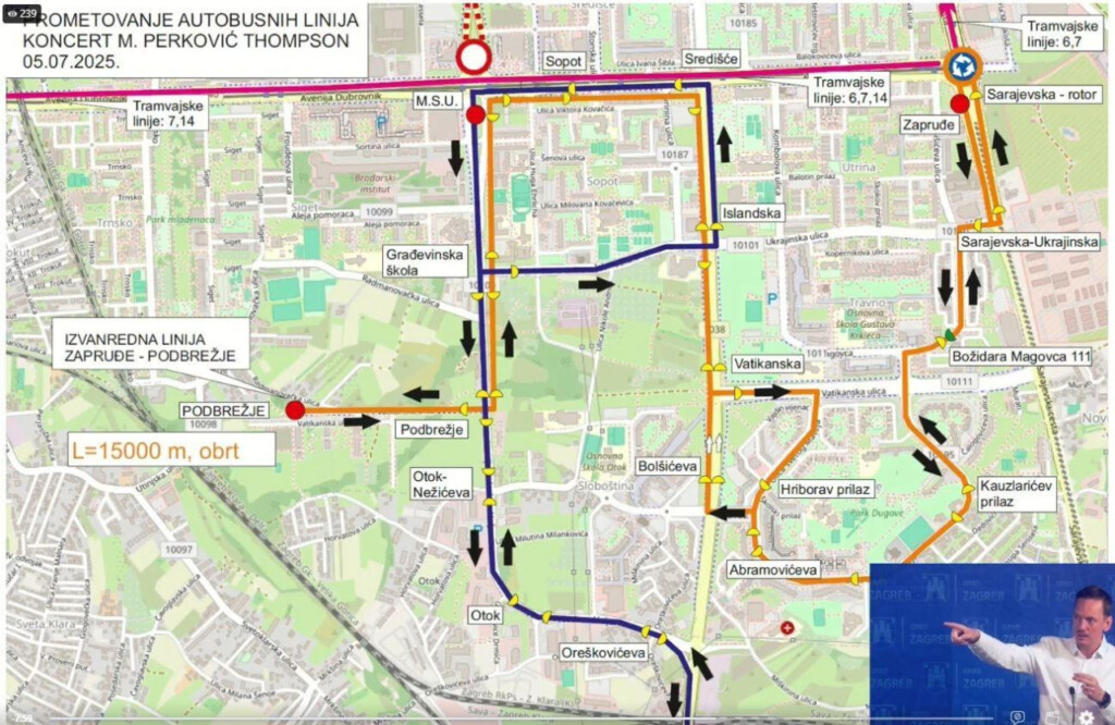 Thompson na Hipodromu - plan prometa
