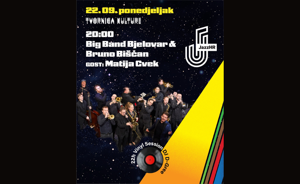 35. JazzHR 2025.: Big Band Bjelovar, Bruno Bišćan i Matija Cvek