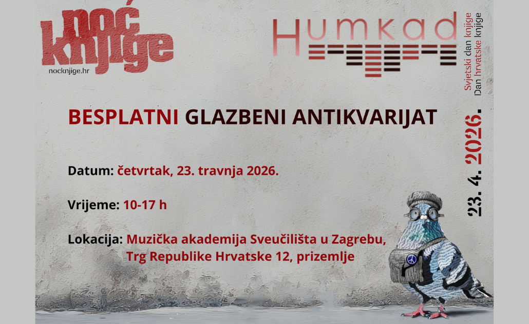 Noć knjige 2026.: Besplatni glazbeni antikvarijat
