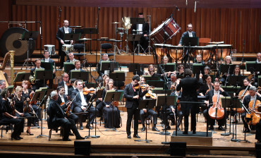 12.06.2026., Zagreb - Plavi ciklus Zagrebacke filharmonije u KD Vatroslav Lisinski. violina Michael Barenboim i dirigent Dawid Runtz